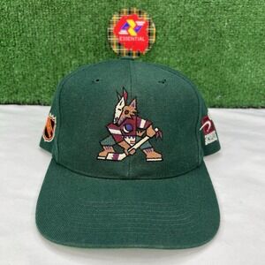 Vintage Sports Specialties 90s Phoenix Coyotes SnapBack Hat | Green Brim